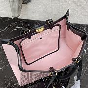 Fendi Peekaboo FF Eembroidered Pink Canvas With Internal Pockets – #883 – 41x16x29.5 cm  - 6