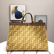 Fendi Peekaboo FF Eembroidered Yellow Canvas With Internal Pockets – #883 – 41x16x29.5 cm  - 1