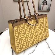 Fendi Peekaboo FF Eembroidered Yellow Canvas With Internal Pockets – #883 – 41x16x29.5 cm  - 6