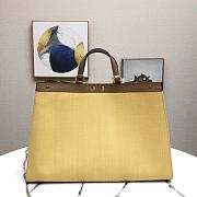 Fendi Peekaboo FF Eembroidered Yellow Canvas With Internal Pockets – #883 – 41x16x29.5 cm  - 5