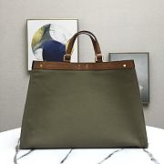 Fendi Peekaboo FF Eembroidered Dark Green Canvas With Internal Pockets – #883 – 41x16x29.5 cm  - 6