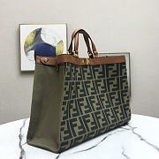 Fendi Peekaboo FF Eembroidered Dark Green Canvas With Internal Pockets – #883 – 41x16x29.5 cm  - 5