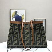 Fendi Peekaboo FF Eembroidered Dark Green Canvas With Internal Pockets – #883 – 41x16x29.5 cm  - 3