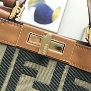 Fendi Peekaboo FF Eembroidered Dark Green Canvas With Internal Pockets – #883 – 41x16x29.5 cm  - 2