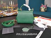 Dolce & Gabbana Dauphine Leather Sicily Bag Green - 5516 - 16x10x5 cm - 3