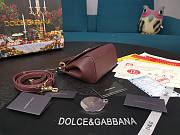 Dolce & Gabbana Dauphine Leather Sicily Bag Burgundy - 5516 - 16x10x5 cm - 6