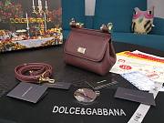 Dolce & Gabbana Dauphine Leather Sicily Bag Burgundy - 5516 - 16x10x5 cm - 5