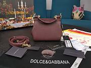 Dolce & Gabbana Dauphine Leather Sicily Bag Burgundy - 5516 - 16x10x5 cm - 4