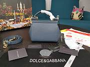 Dolce & Gabbana Dauphine Leather Sicily Bag Blue - 5516 - 16x10x5 cm - 5