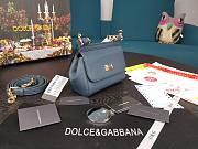 Dolce & Gabbana Dauphine Leather Sicily Bag Blue - 5516 - 16x10x5 cm - 3