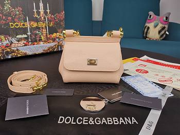 Dolce & Gabbana Dauphine Leather Sicily Bag Pink - 5516 - 16x10x5 cm