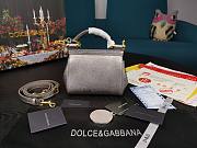 Dolce & Gabbana Dauphine Leather Sicily Bag Silver - 5516 - 16x10x5 cm - 4