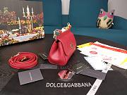 Dolce & Gabbana Dauphine Leather Sicily Bag Red - 5516 - 16x10x5 cm - 6