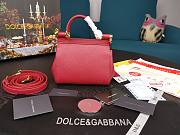 Dolce & Gabbana Dauphine Leather Sicily Bag Red - 5516 - 16x10x5 cm - 3