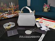 Dolce & Gabbana Dauphine Leather Sicily Bag Light Grey- 5516 - 16x10x5 cm - 5