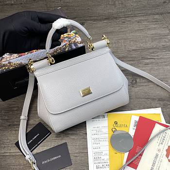 Dolce & Gabbana Dauphine Leather Sicily Bag Azure - 5518 – 20x9.5x14 cm