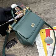 Dolce & Gabbana Dauphine Leather Sicily Bag Green - 5518 – 20x9.5x14 cm - 6