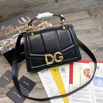 Dolce & Gabbana Amore In Calfskin Bag All Black – 27x8x18 cm