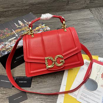 Dolce & Gabbana Amore In Calfskin Bag Red – 27x8x18 cm