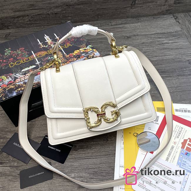 Dolce & Gabbana Amore In Calfskin Bag White – 27x8x18 cm - 1