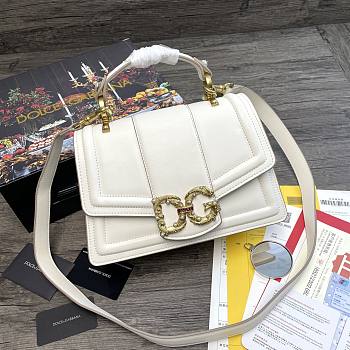 Dolce & Gabbana Amore In Calfskin Bag White – 27x8x18 cm