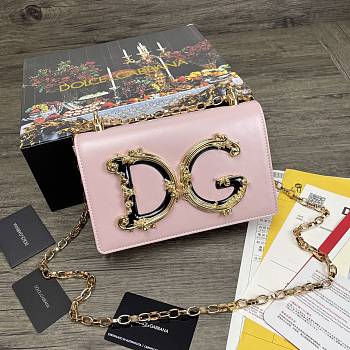 Dolce & Gabbana Girls Shoulder Bag In Napa Leather Pink – 21x5x13.5 cm
