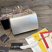 Dolce & Gabbana Girls Shoulder Bag In Napa Leather Silver – 21x5x13.5 cm - 6