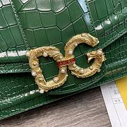 Dolce & Gabbana Amore Shoulder Bag In Crocodile Leather Green – 27x8x18cm - 3