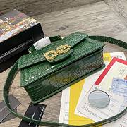 Dolce & Gabbana Amore Shoulder Bag In Crocodile Leather Green – 27x8x18cm - 2