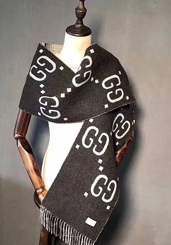 Gucci GG Jacquard Wool Scarf – 26x185 cm