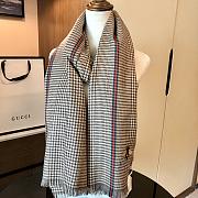 Gucci Houndstooth Bee Scarf Brown – 200x90 cm - 1