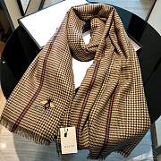 Gucci Houndstooth Bee Scarf Brown – 200x90 cm - 4