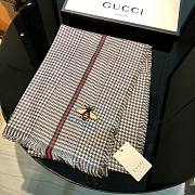 Gucci Houndstooth Bee Scarf Black – 200x90 cm - 6