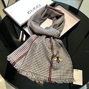 Gucci Houndstooth Bee Scarf Black – 200x90 cm - 3