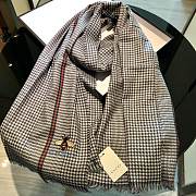 Gucci Houndstooth Bee Scarf Black – 200x90 cm - 2