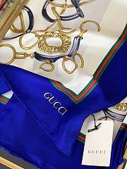 Gucci Square Silk Scarf Blue – 90x90cm cm - 5