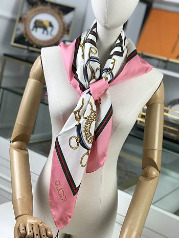 Gucci Square Silk Scarf Pink – 90x90cm cm