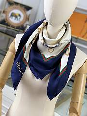 Gucci Square Silk Scarf Deep Blue – 90x90cm cm - 4