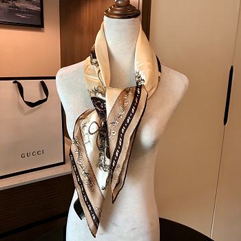Gucci Square Silk Cashmere Scarf 06 – 90x90cm cm