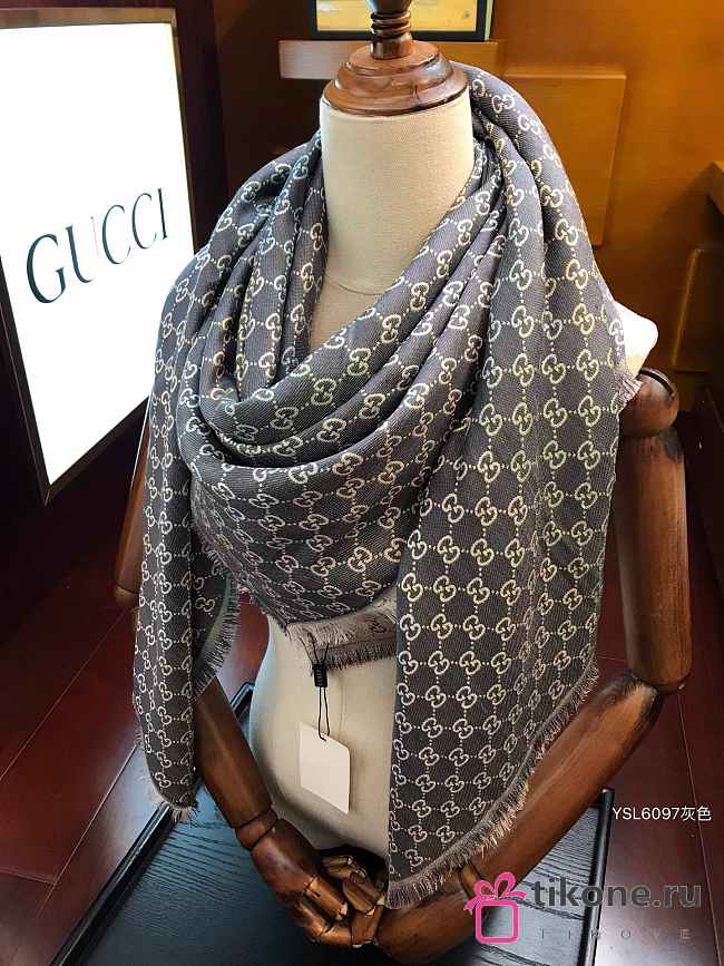 Gucci GG Square Scarf Dark Grey Dream Color – YSL6097 - 140x140 cm - 1