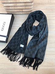 Gucci GG Classic Double-Sided Lamb Velvet Scarf Black – 50x200 cm - 1