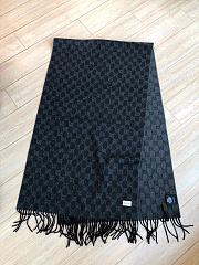 Gucci GG Classic Double-Sided Lamb Velvet Scarf Black – 50x200 cm - 6