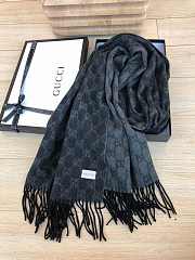 Gucci GG Classic Double-Sided Lamb Velvet Scarf Black – 50x200 cm - 3