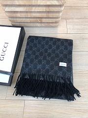 Gucci GG Classic Double-Sided Lamb Velvet Scarf Black – 50x200 cm - 2