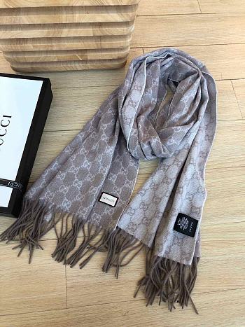 Gucci GG Classic Double-Sided Lamb Velvet Scarf Grey – 50x200 cm