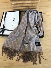 Gucci GG Classic Double-Sided Lamb Velvet Scarf Grey – 50x200 cm - 3