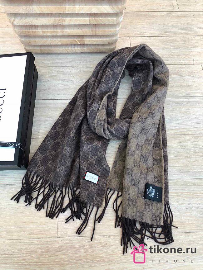 Gucci GG Classic Double-Sided Lamb Velvet Scarf Brown – 50x200 cm - 1