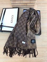 Gucci GG Classic Double-Sided Lamb Velvet Scarf Brown – 50x200 cm - 4