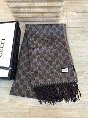 Gucci GG Classic Double-Sided Lamb Velvet Scarf Brown – 50x200 cm - 3