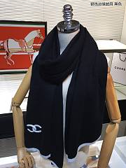 Chanel Cashmere Knitted Long Scarf Black – 60x200 cm - 6